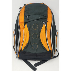 IKEA Family Backpack Black Orange Full Size Adjustable Laptop Organizer Bag